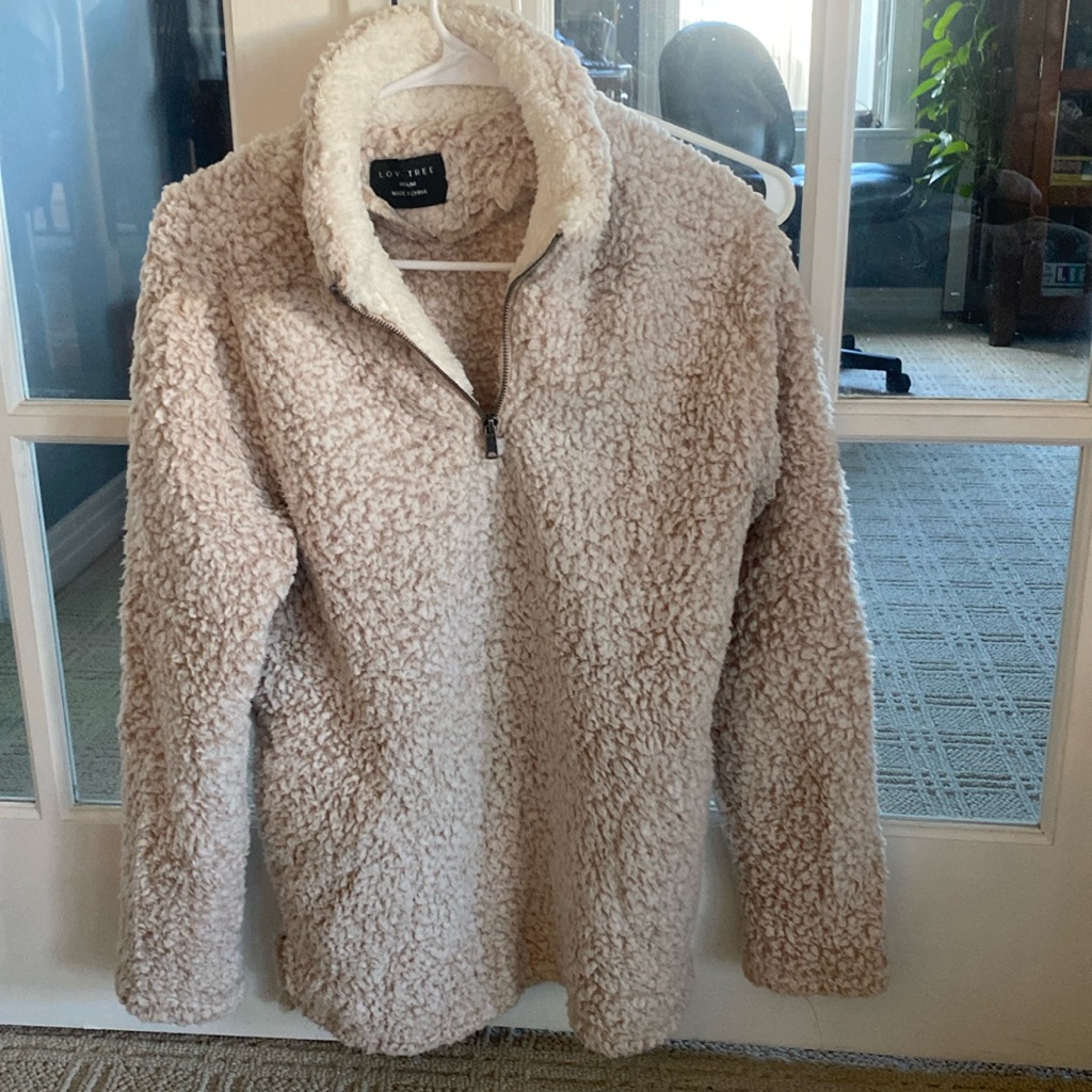 Fuzzy Zip Up Pullover